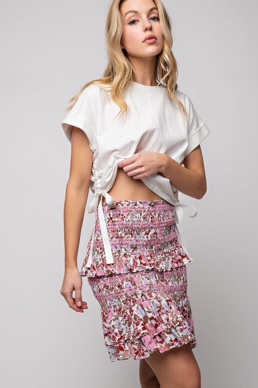 Faria Floral Printed Mini Skirt - Beciga