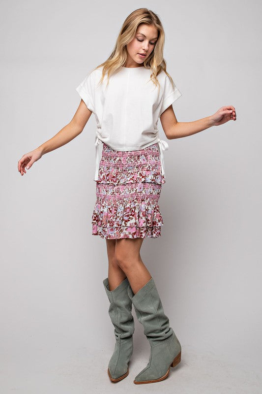 Faria Floral Printed Mini Skirt - Beciga